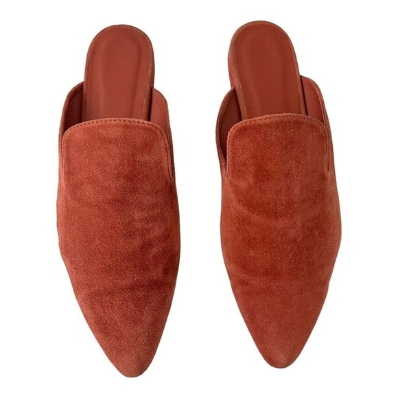 Able Local + Global Lizbeth Cherry Suede Leather Slip On Mules Size 9.5 - Picture 3 of 8